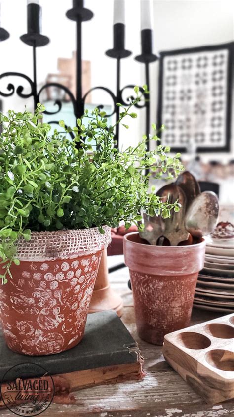 Diy Painted Terracotta Pots With A Shabby Chic Feel Salvaged Living