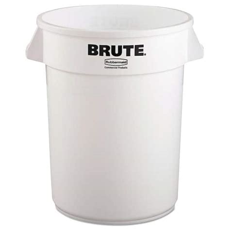 Rubbermaid Commercial Products Brute 32 Gal White Plastic Round Trash