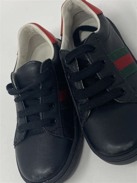 Gucci Childrens Ace Leather Sneaker Size 24 Blogknakjp