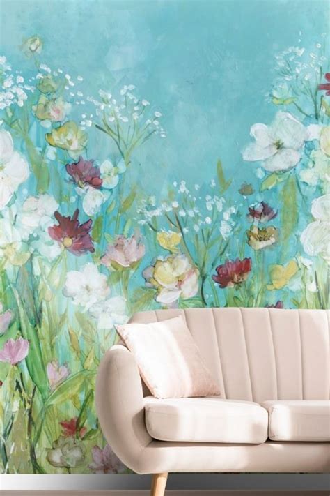 Stunning Wildflowers And Lace Wall Mural From Wallsauce This High