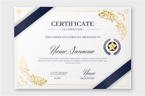 Elegant Certificate Template Free Vector