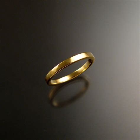 14 k oro amarillo boda banda apilable anillo de oro Etsy España