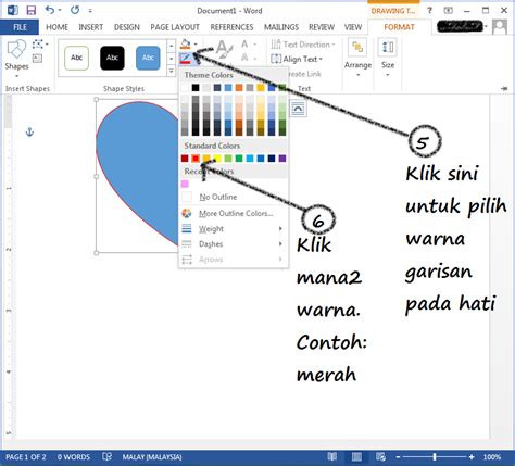 Silahkan sobat buka document microsoft word yang gambar atau fotonyanya akan sobat ambil. Cara Buat Bendera Malaysia Bentuk Hati Guna Microsoft Word ...