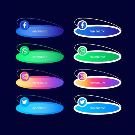 Premium Vector Collection Of Social Media Lower Third Icons