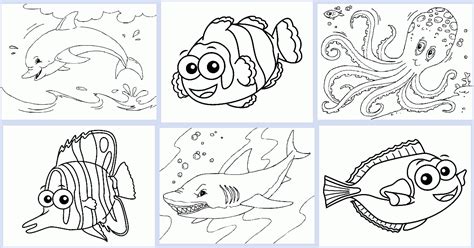 Fish And Sea Animal Coloring Book Coloring Pages 4 U