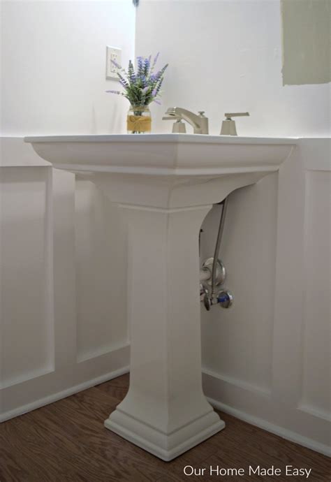 Ensure you purchase a top that will fit on the vanity. How to Install a Pedestal Sink ORC Week 3 - Our Home ...