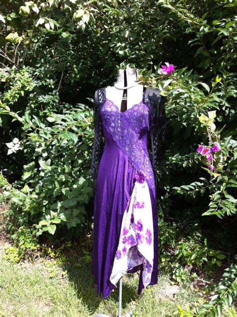 Black Friday Sale Purple Recycled Slip Dress By Tatteredfx Upcycled Prom Dress Boho