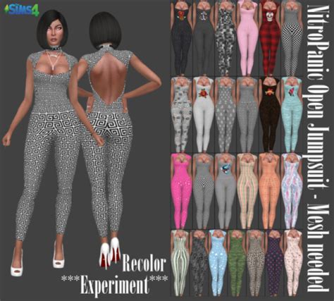 Open Jumpsuit Recolors The Sims Sims Cc Toddler Tights Back Tattoo