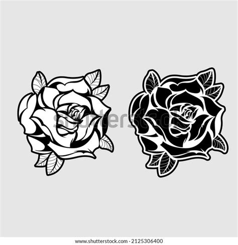 Black White Rose Vector Design On Stock Vector Royalty Free