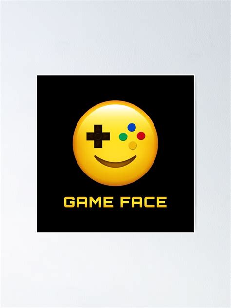 Game Face Emoji Emoticon Yellow Gamer Controller Face Poster For Sale