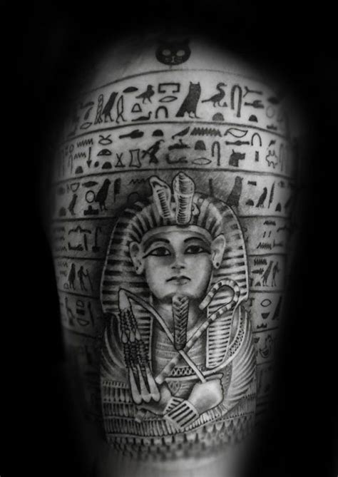 Egyptian Hieroglyphs Mens King Tut Upper Arm Tattoo Tattoo Sleeve