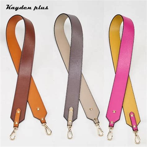 Genuine Leather Handbag Shoulder Strap Wide Bag Strap Replace Hit Color