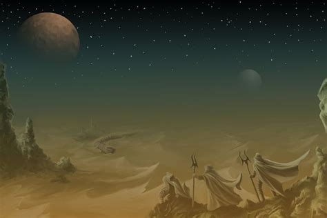 Nice Scenery Of Arrakis And The Two Moons Rdune