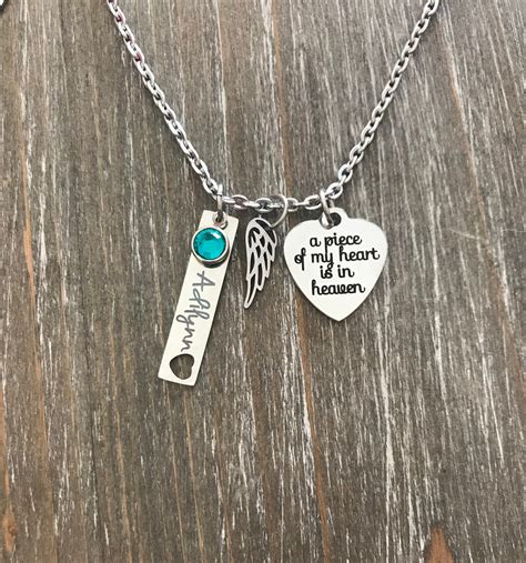 Memorial Necklace Personalized Sympathy T Name Birthstone Memorial
