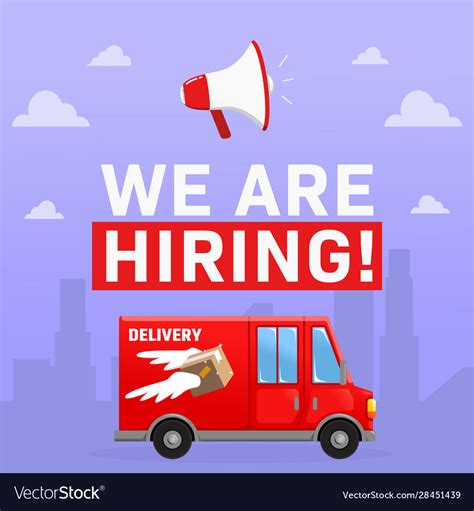 We Are Hiring Driver Poster Recruitment Royalty Free Vector