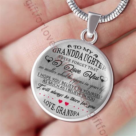 Personalized gifts for grandma can sometimes be hard to find. To my granddaughter: grandpa and granddaughter necklace ...