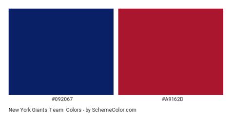 New York Giants Team Color Scheme Brand And Logo
