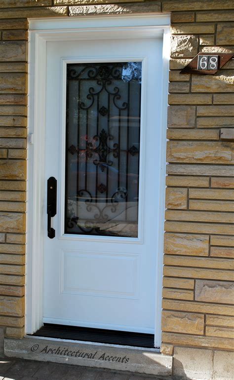 Single Front Entrance Steel White Victorian Door With 34 Milan