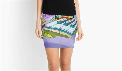 Colorful Piano Keys Purple Abstract Mini Skirt By Moondreamsmusic