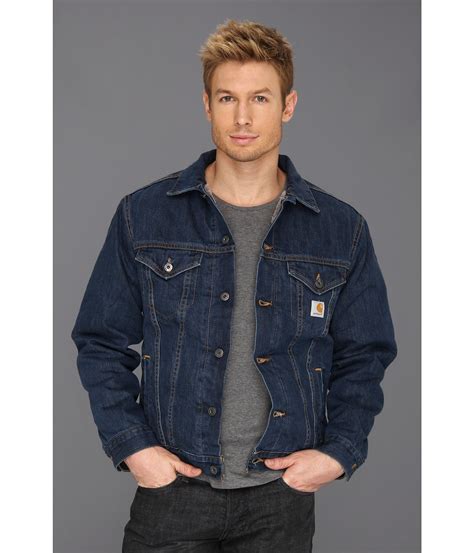 Carhartt Big And Tall Sherpa Lined Denim Jean Jacket In Blue For Men Lyst