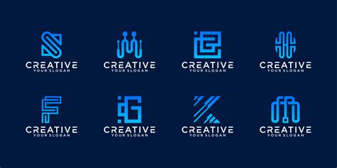 Creative Monogram Letter Alphabet Logo Design Template 10262292 Vector