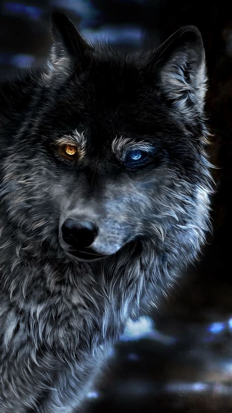 Wolf Heterochromia Fantasy In 1080x1920 Resolution Wolf Pictures