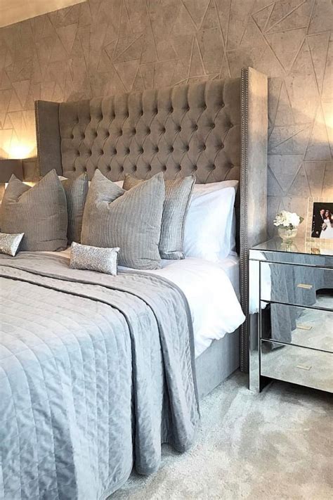 Metro Geometric Apex Wallpaper Grey Silver Luxurious Bedrooms Hygge