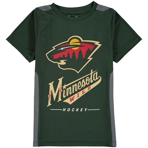 Youth Minnesota Wild Fanatics Branded Green Lockup Poly Colorblock T Shirt