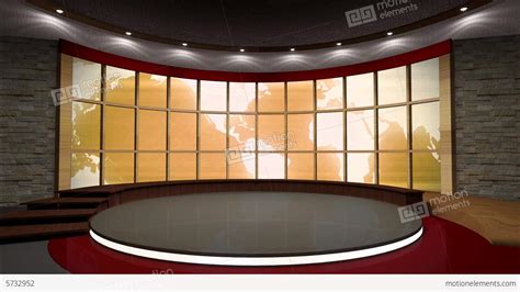 News Tv Studio Set 37 Virtual Green Screen Backgro Stock