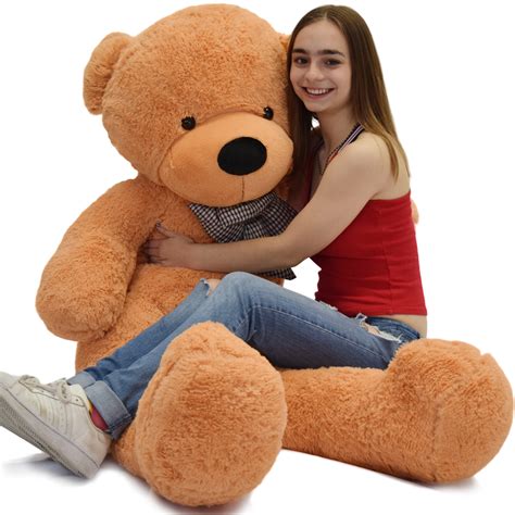 There's plenty of this oversized teddy bear to love & obsess over. WOWMAX 4 Foot Light Brown Giant Huge Teddy Bear Cuddly ...
