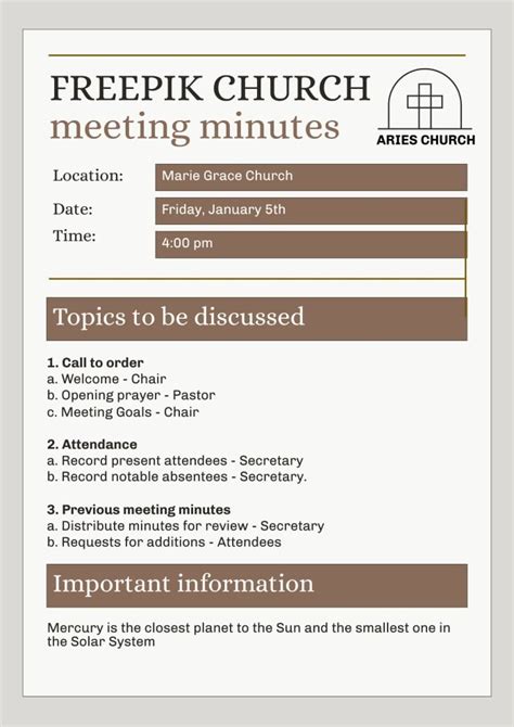 Free Printable Church Board Meeting Schedule Template