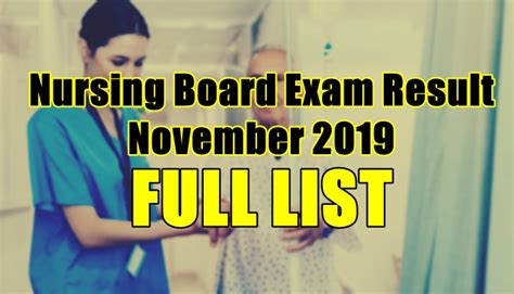 Nursing Board Exam Result November 2019 Full List