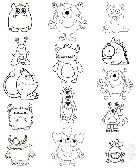 Coloring Pages Cute Monsters