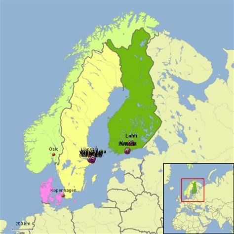 Karte Norwegen Finnland Schweden Zeitzonen Karte