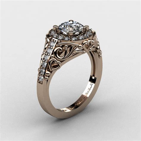 Select your engagement ring, then discover the perfect wedding ring to match. Italian 14K Rose Gold 1.0 Ct White Sapphire Diamond ...