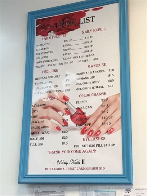 Pretty hands and nails are really attractive to look at. Price list - Yelp