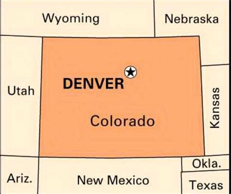 Colorado Capital Map Wyoming Colorado New Mexico