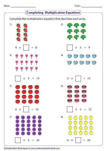 Multiplication Models Worksheets | Math multiplication worksheets