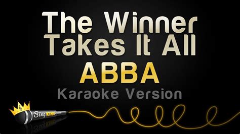 ABBA The Winner Takes It All Karaoke Version YouTube