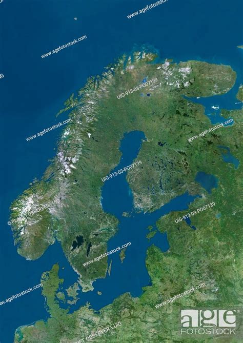 Satellite View Of Northern Europe Showing Scandinavia And The Baltic