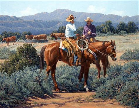 Two Cowboys Painting By Randy Follis Fine Art America