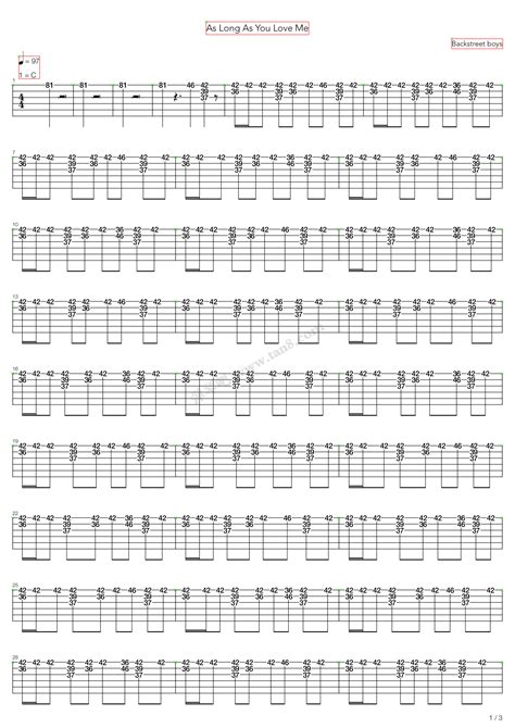 《As Long As You Love Me》,Backstreet Boys（六线谱 调六线吉他谱-虫虫吉他谱免费下载