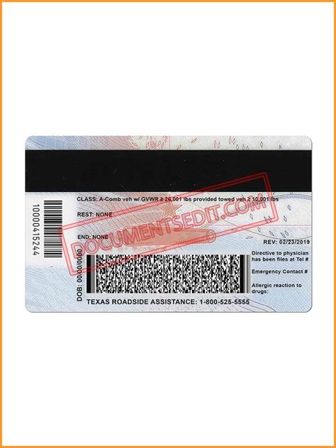 Texas Identification Card Psd Template Documents Edit
