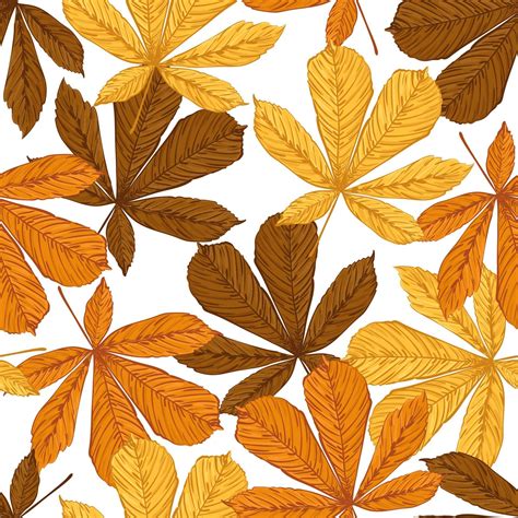 Autumn Seamless Pattern With Chestnut Leaves 3084420 Vector Art At Vecteezy