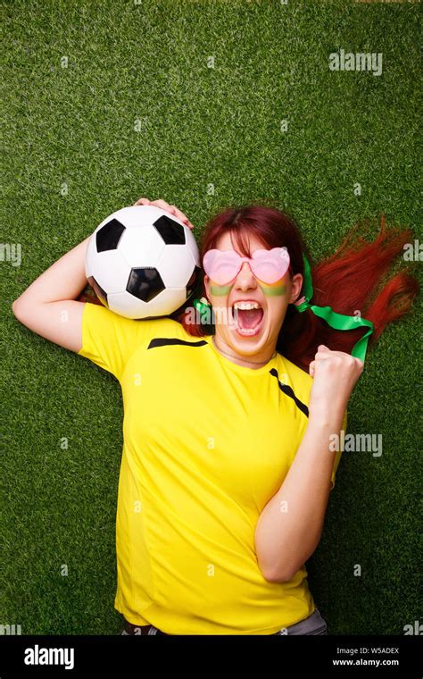 Soccer Fan Support Their Team And Celebrate Goal Stock Photo Alamy