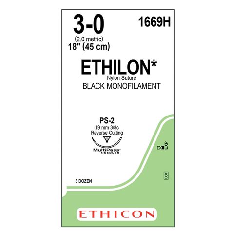 Ethilon Nylon Black Monofilament Sutures 3 0 Ps 2 Precision Point