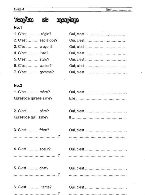 12.512 kostenlose arbeitsblätter für mathematik zum ausdrucken: Arbeitsblätter Französisch Klasse 5 Zum Ausdrucken