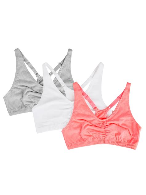 Fruit Of The Loom Womens Shirred Front Racerback Sports Bra Style