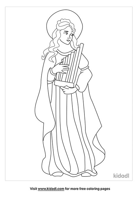 Free Saint Cecilia Coloring Page | Coloring Page Printables | Kidadl