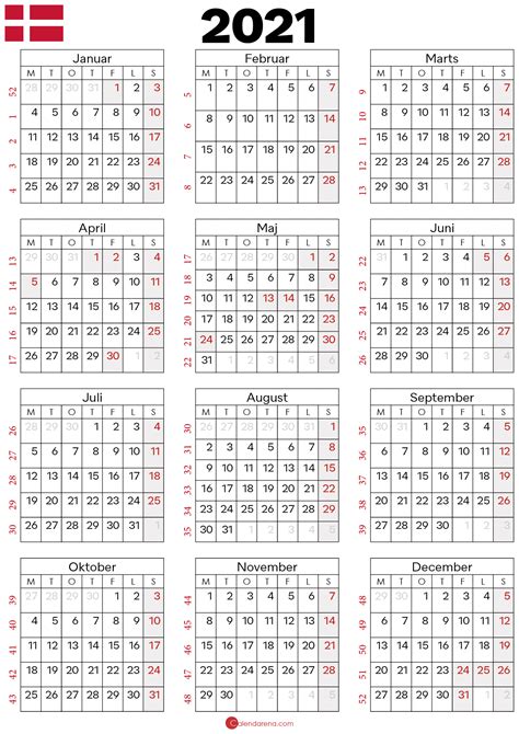 Kalender ini kami dapatkan dari kangtutorial.com yang telah membagikannya dengan gratis pada blognya. kalender 2021 til print : Danmark